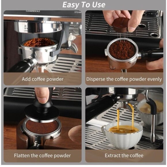 Espresso Tamper w/ WDT  Tool Coffee Tamper w/ Stainless Steel Spiral, 58mm, New - Picture 4 of 7